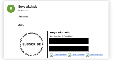 Email reply from Boye Akolade after reading Nathan's newsletter