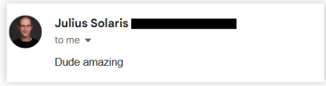 Email reply from Julius Solaris after reading Nathan's newsletter